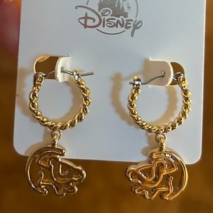 Gold Disney Simba Hoop Earrings